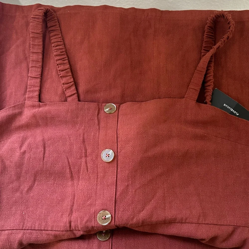 Cotton linen Rust color lulu’s summer dress size XL New with tags - Picture 6 of 6
